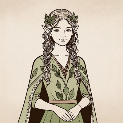 Elf girl with laurel wreath