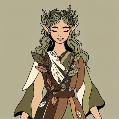 Elf woman with laurel wreath