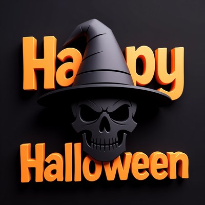 Happy Halloween Skull Witch Hat