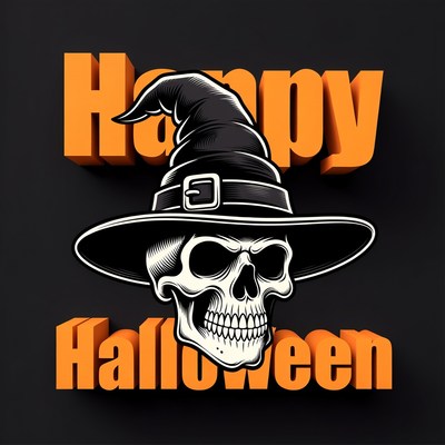 Happy Halloween Witch Skull