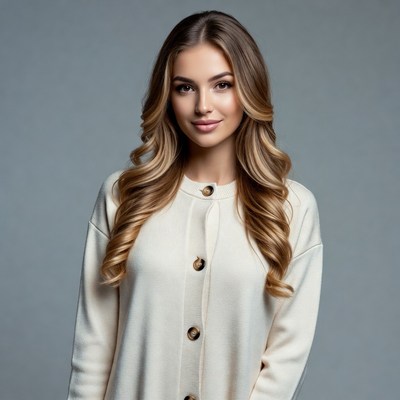 Woman with long wavy blonde hair