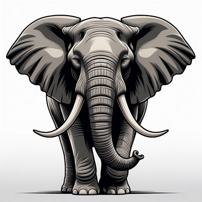 Detailed elephant illustration