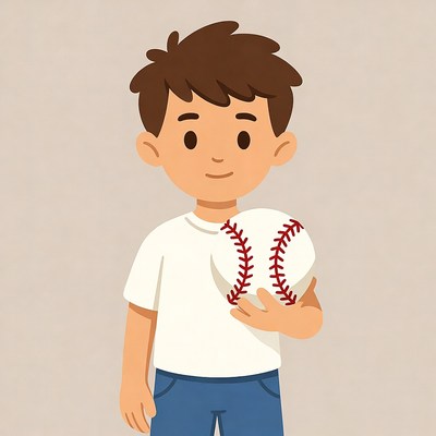 Boy holding baseball