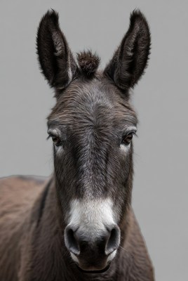 Donkey with tuft on head