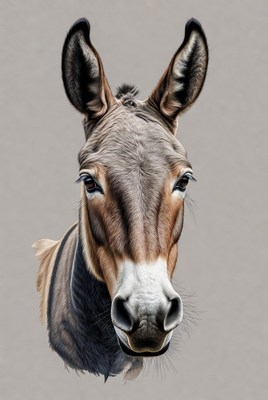 Close-up donkey portrait
