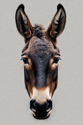 Close-up donkey portrait