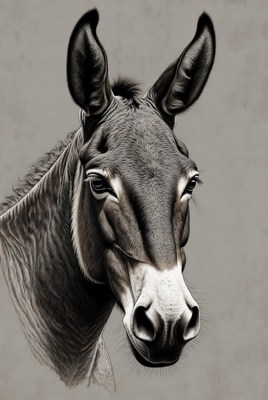 Donkey portrait illustration