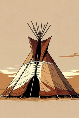 Traditional Tipi Tent Illustration