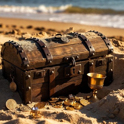 Treasure Chest on Beach