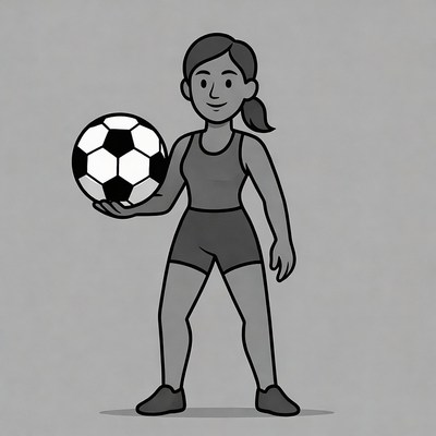 Woman holding soccer ball