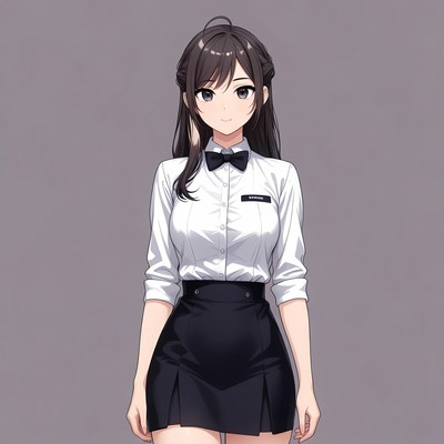 Anime girl in school uniform