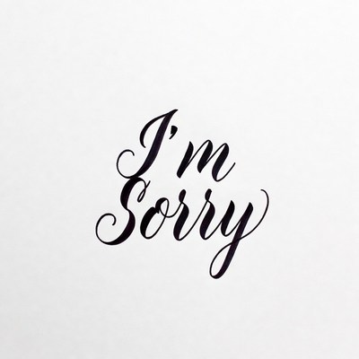 I'm Sorry calligraphy text