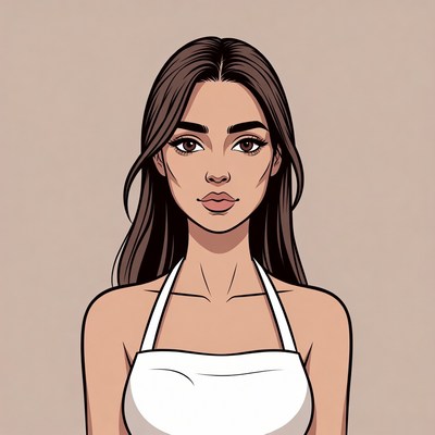 Beautiful woman in white tube top