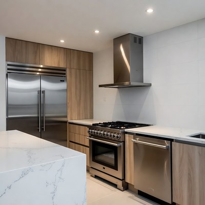 Modern Kitchen with Wood Cabinets