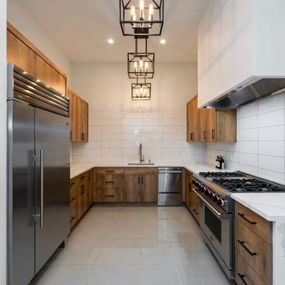 Modern Kitchen with Wood Cabinets