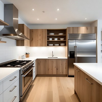 Modern Oak Kitchen with Island