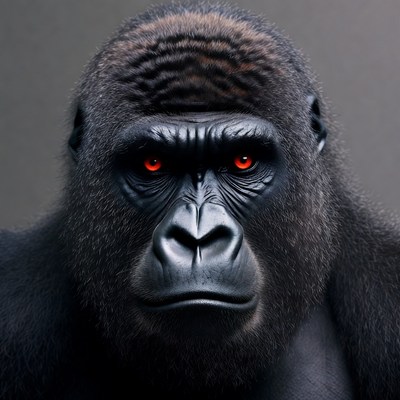 Gorilla with red eyes