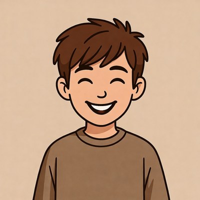 Smiling Asian boy illustration
