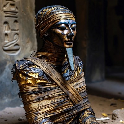Ancient Egyptian Mummy in Tomb