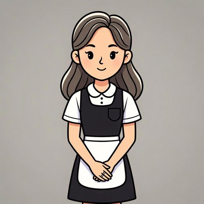Anime girl in maid uniform