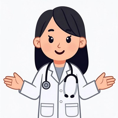 Asian female doctor illustration