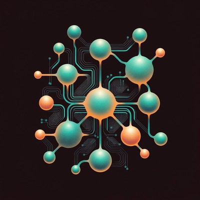 Glowing Network Nodes Circuit