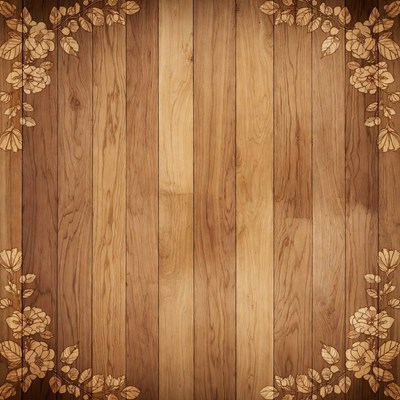 Wooden frame with carved flowers