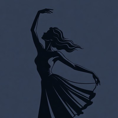 Dancing woman silhouette illustration