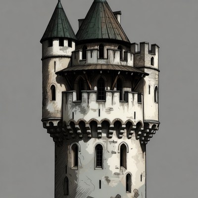 Medieval Castle Tower Illustration
