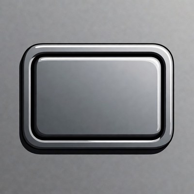 Shiny Gray Rectangular Button