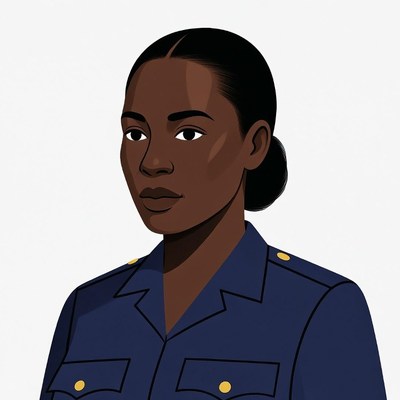 African-American woman in navy uniform