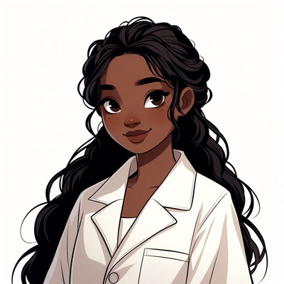 African-American woman in white lab coat