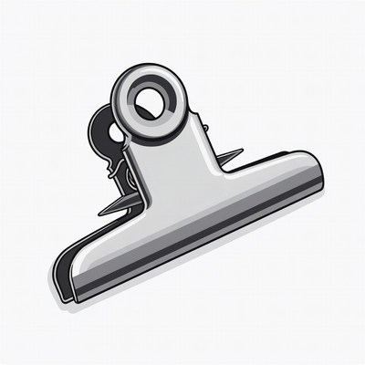 Silver binder clip illustration