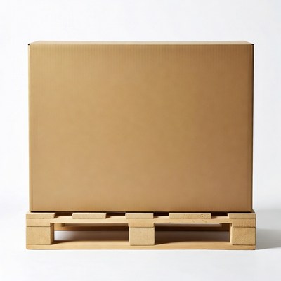 Cardboard Box on Wooden Pallet