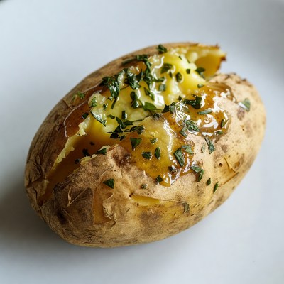 Loaded Baked Potato with Butter and Herbs