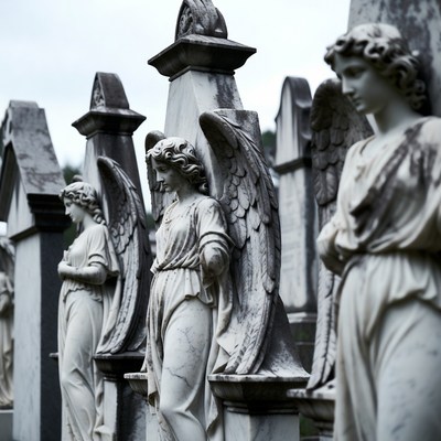 Angel Statues in Cemetery