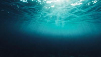 Sunlight rays underwater ocean