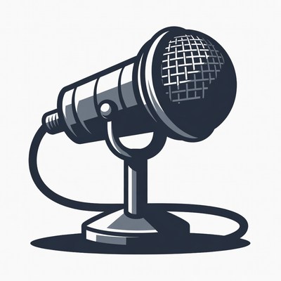 Microphone on Stand Illustration