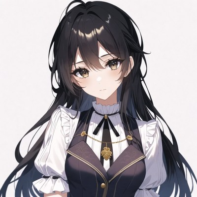 Anime girl in black dress