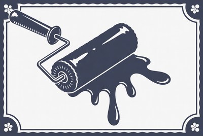 Paint Roller with Dripping Paint