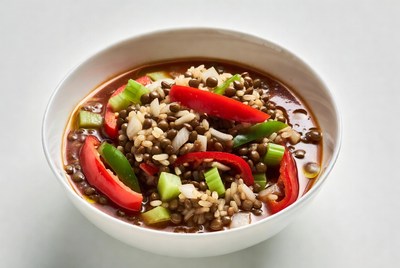 Lentil Soup with Red Peppers