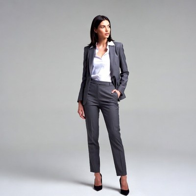 Woman in gray business suit