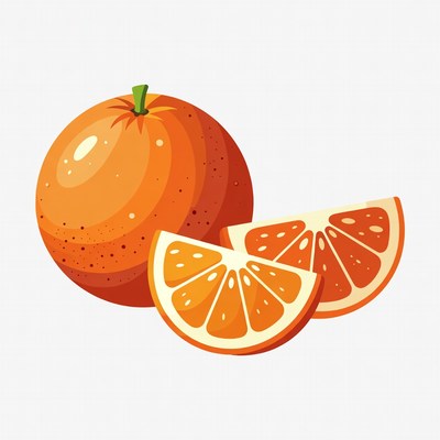 Whole and Sliced Orange Fruit