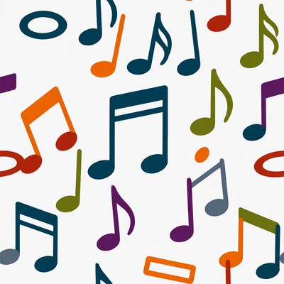 Colorful Music Notes Seamless Pattern
