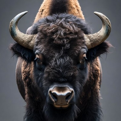 Close-up American Bison Head