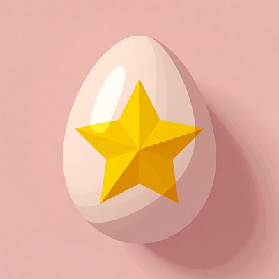 Pink egg with yellow star
