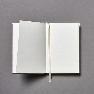 Open Blank Notebook with Ribbon