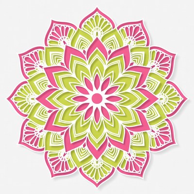 Pink and Green Mandala Design