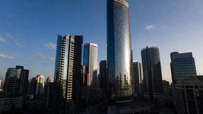 Modern Skyscrapers in City Skyline