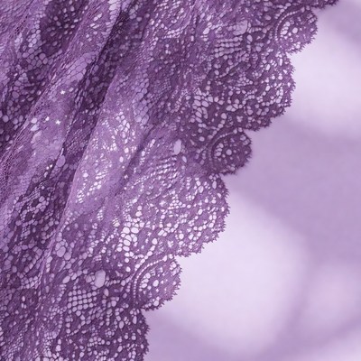 Purple lace fabric on gradient background